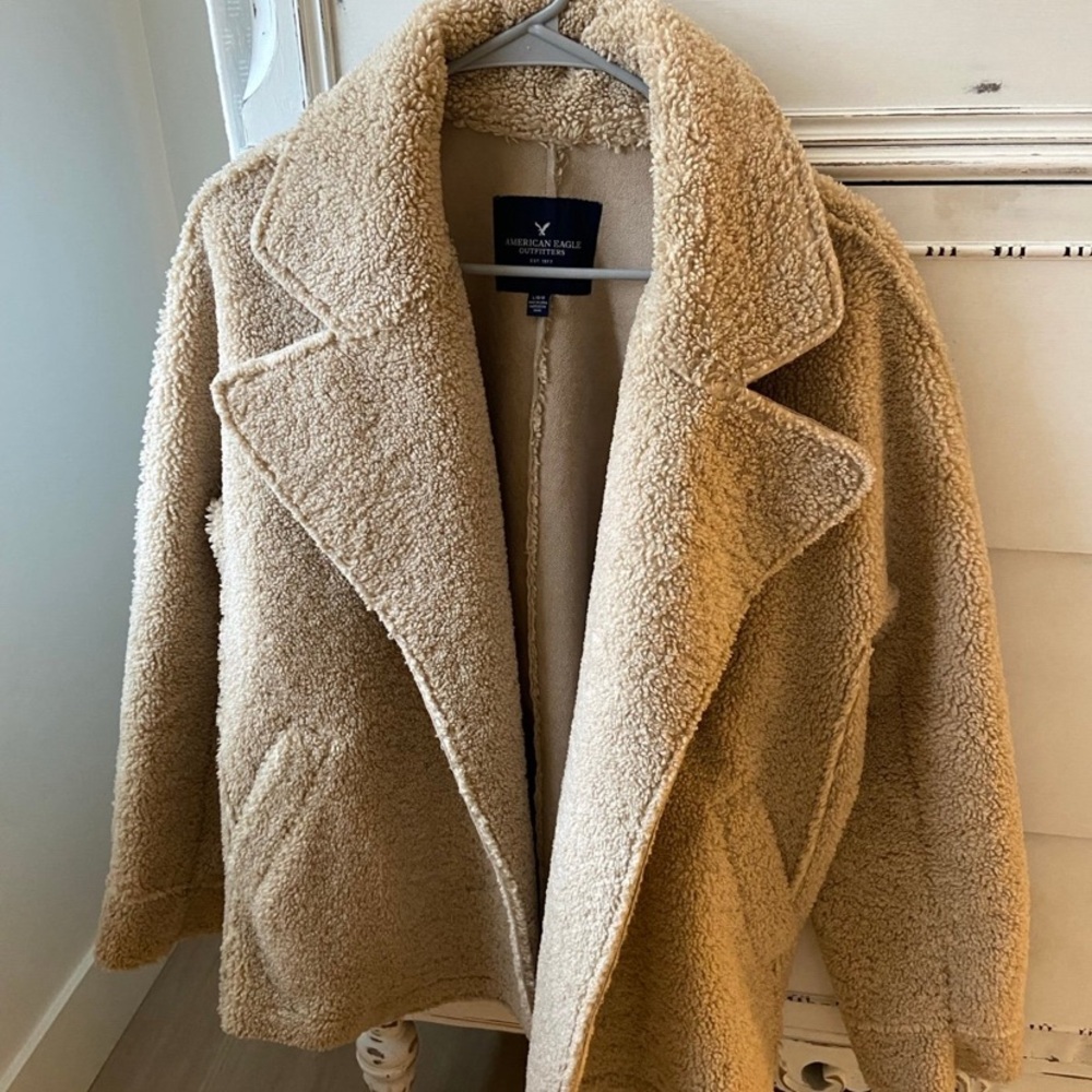 SOLD American Eagle Tan Sherpa Coat
